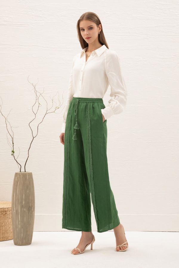 Asteria Linen Pants - Green
