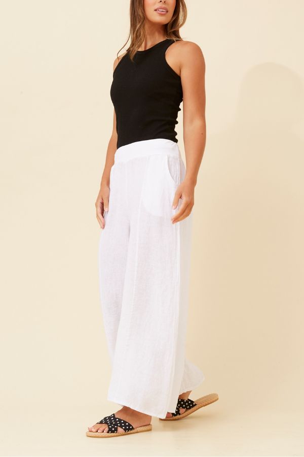 Jasmin Linen Pant - White