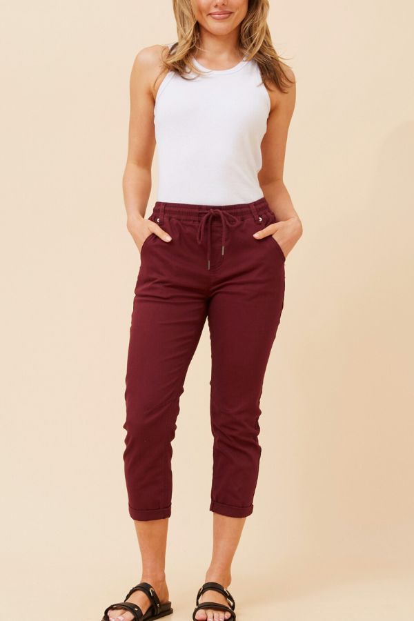Silvia Jogger Pant - Burgundy