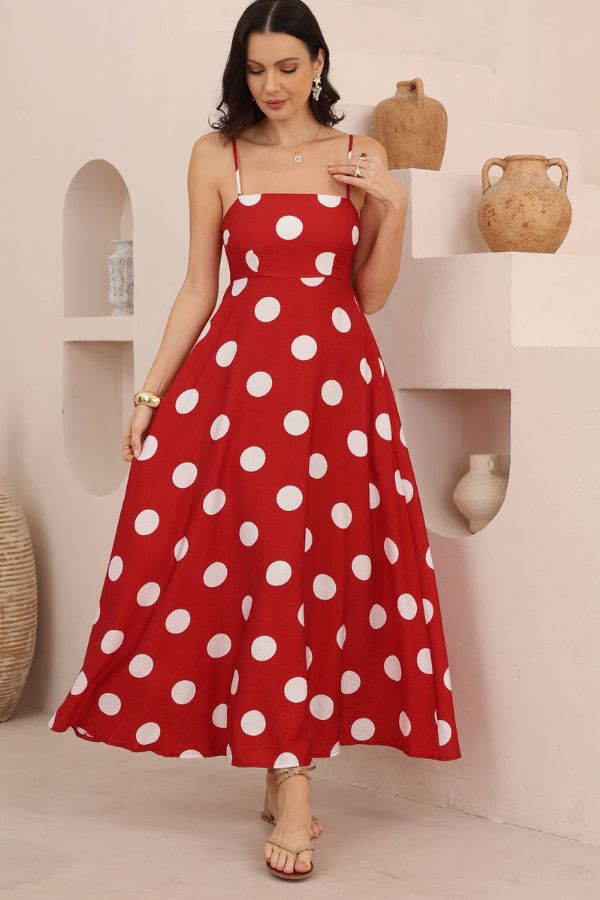 Samara Polka Dot Dress - Red