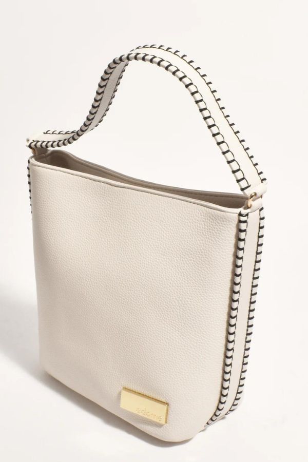 Fiona Blanket Stitch Bucket Bag - (Cream)