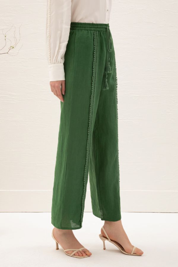Asteria Linen Pants - Green