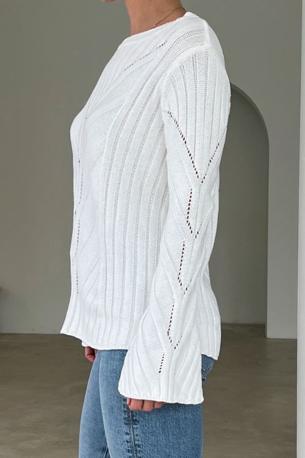 Sasha Knit Top - White