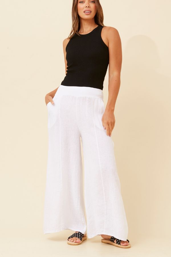 Jasmin Linen Pant - White