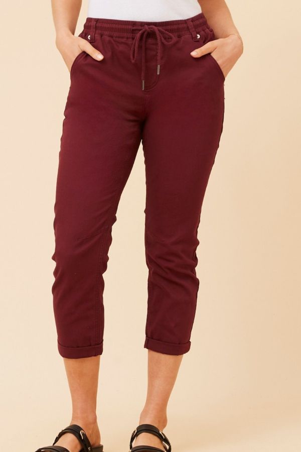 Silvia Jogger Pant - Burgundy