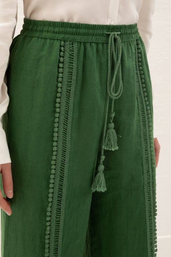 Asteria Linen Pants - Green
