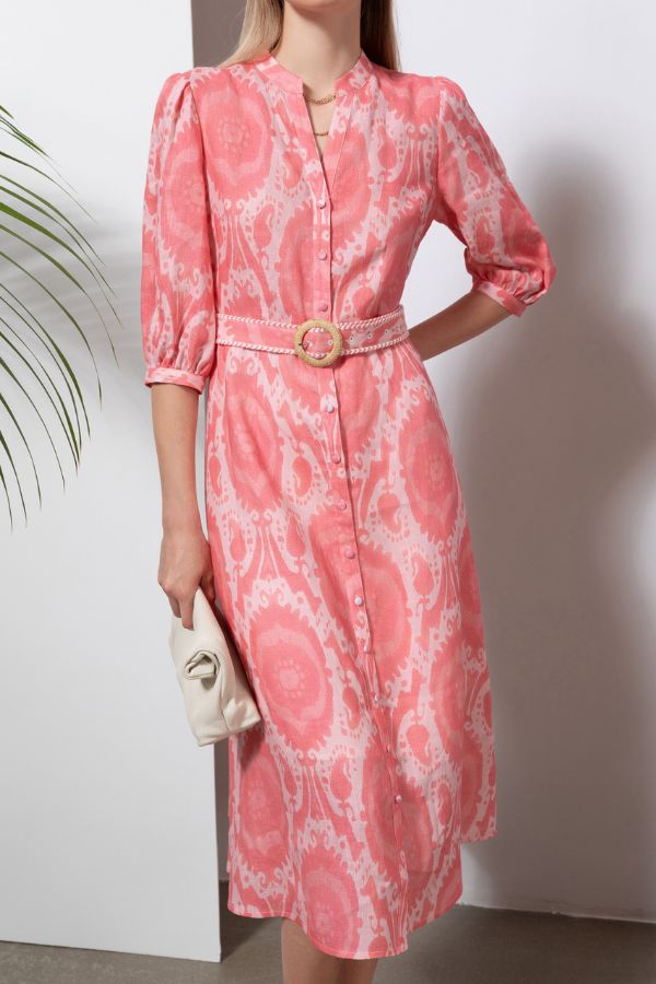 GDS Abyss Long Linen Dress - Pink