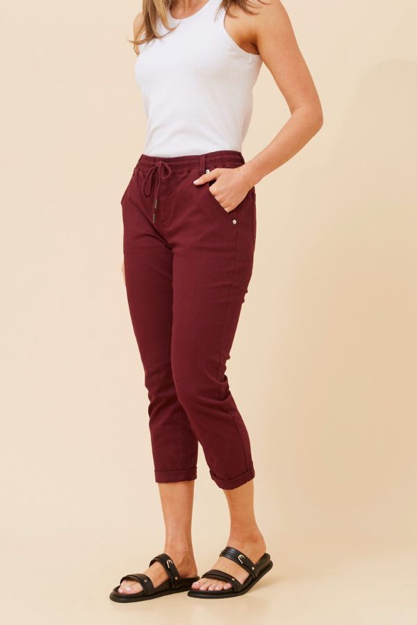 Silvia Jogger Pant - Burgundy