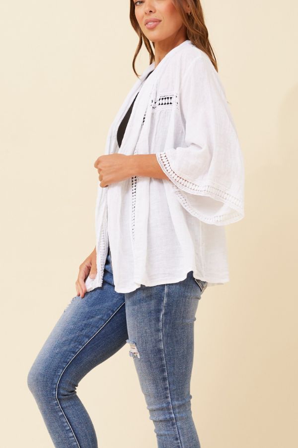 Athena Lace Linen Jacket
