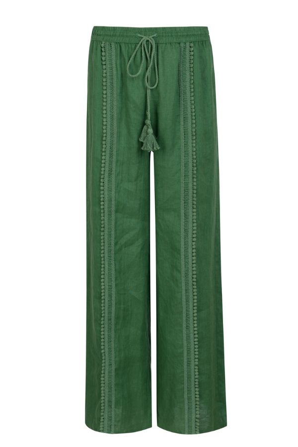 Asteria Linen Pants - Green