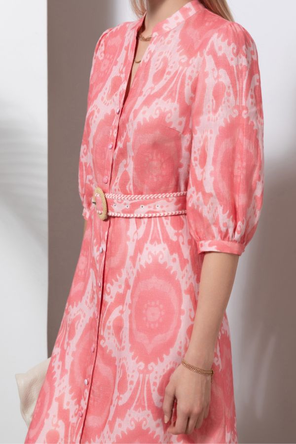 GDS Abyss Long Linen Dress - Pink