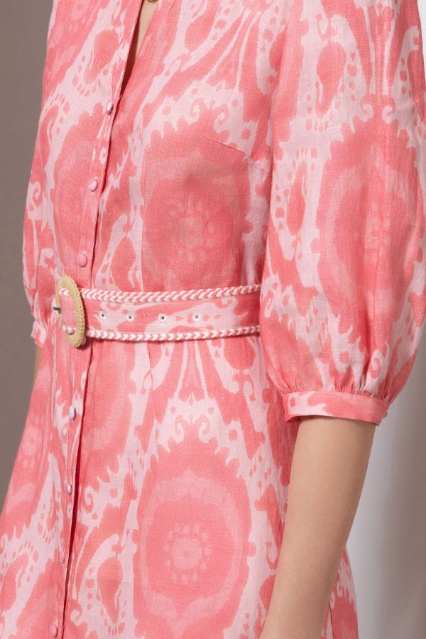 GDS Abyss Long Linen Dress - Pink