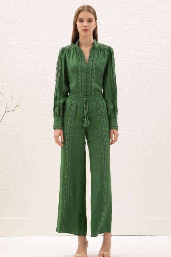 Asteria Linen Pants - Green