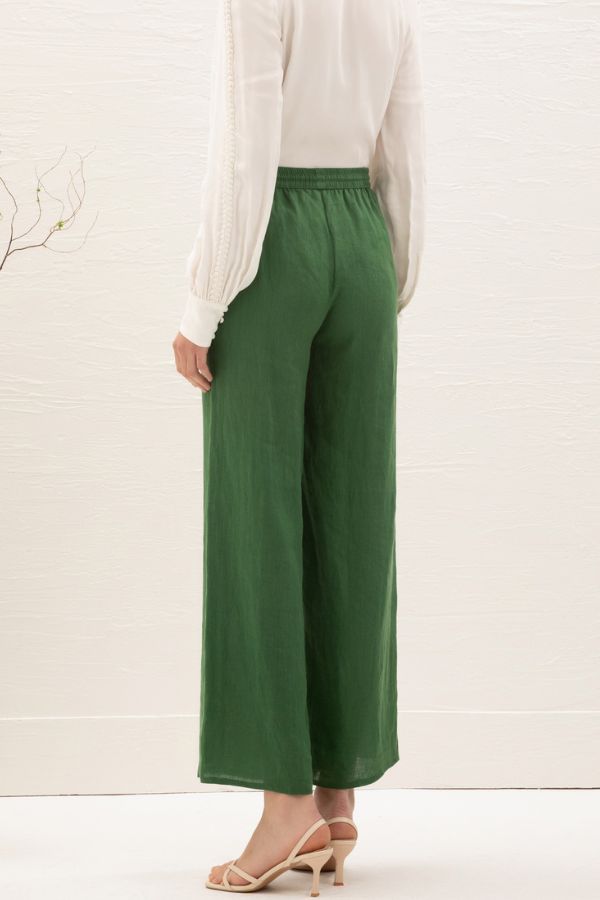 Asteria Linen Pants - Green