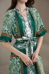 GDS Oceane Linen Long Dress - Green