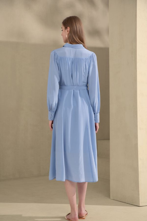 GDS Silk Peony Dress - French Blue