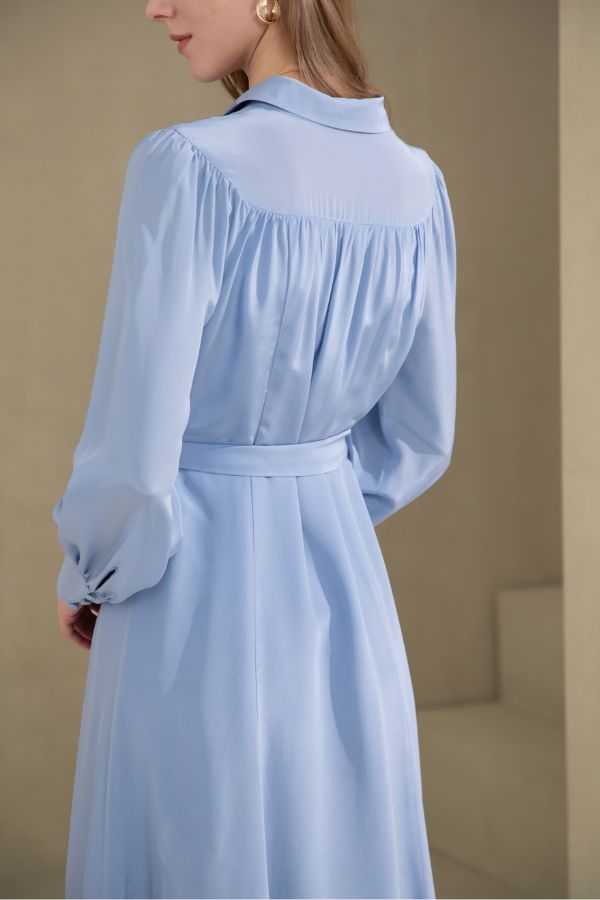 GDS Silk Peony Dress - French Blue