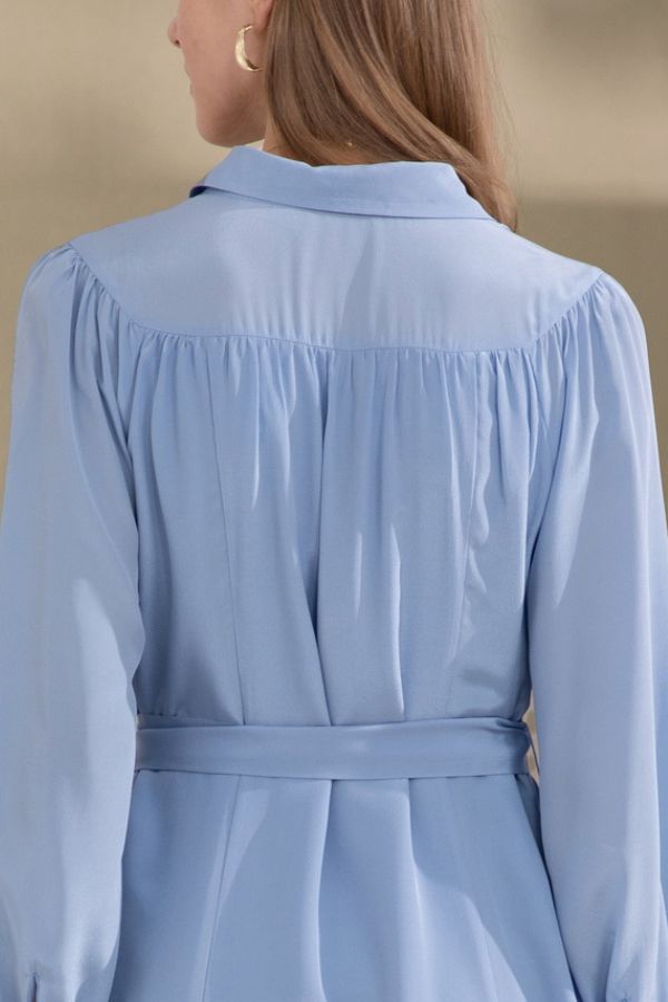 GDS Silk Peony Dress - French Blue