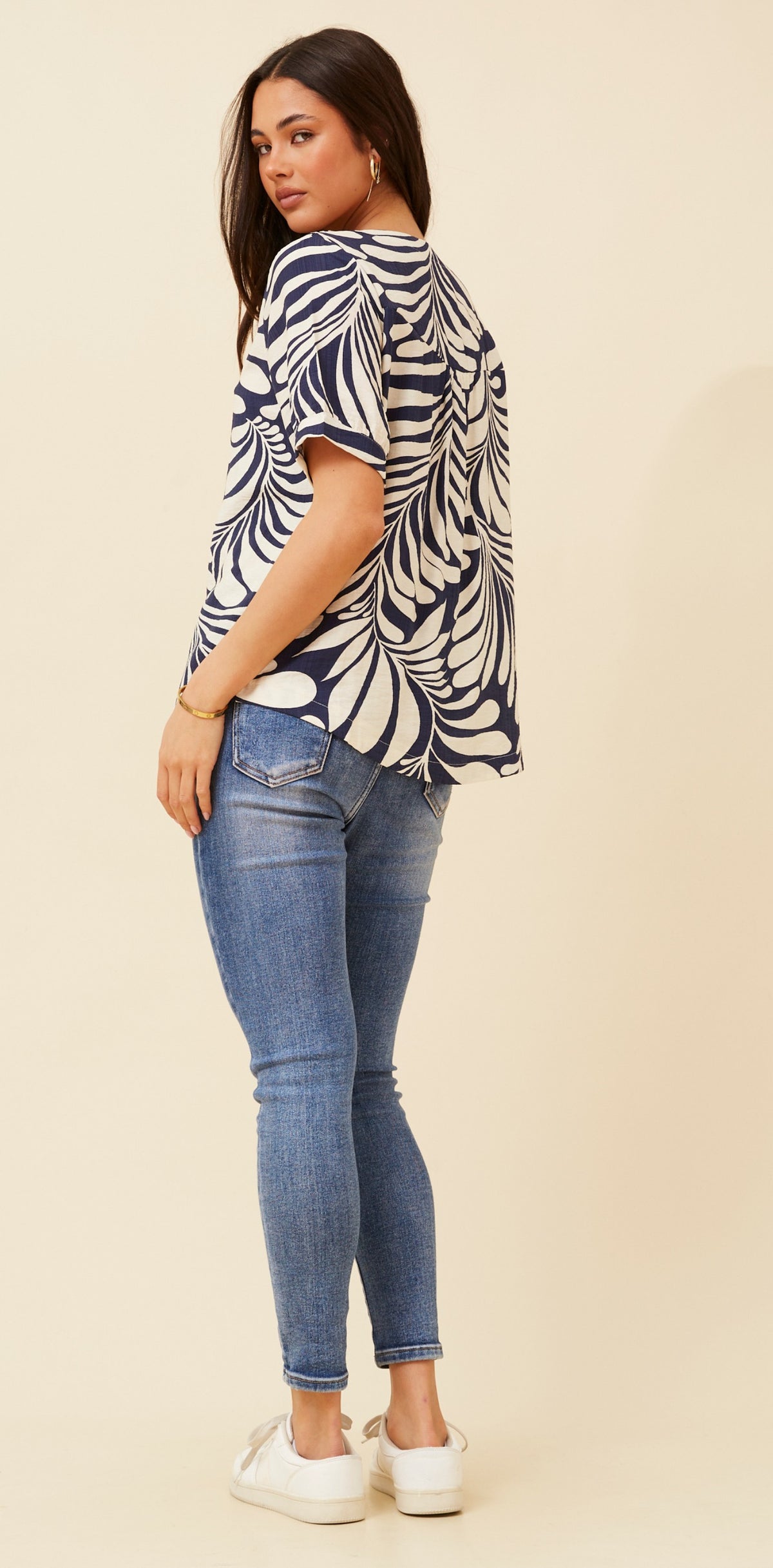 Alexandra Abstract Print Top