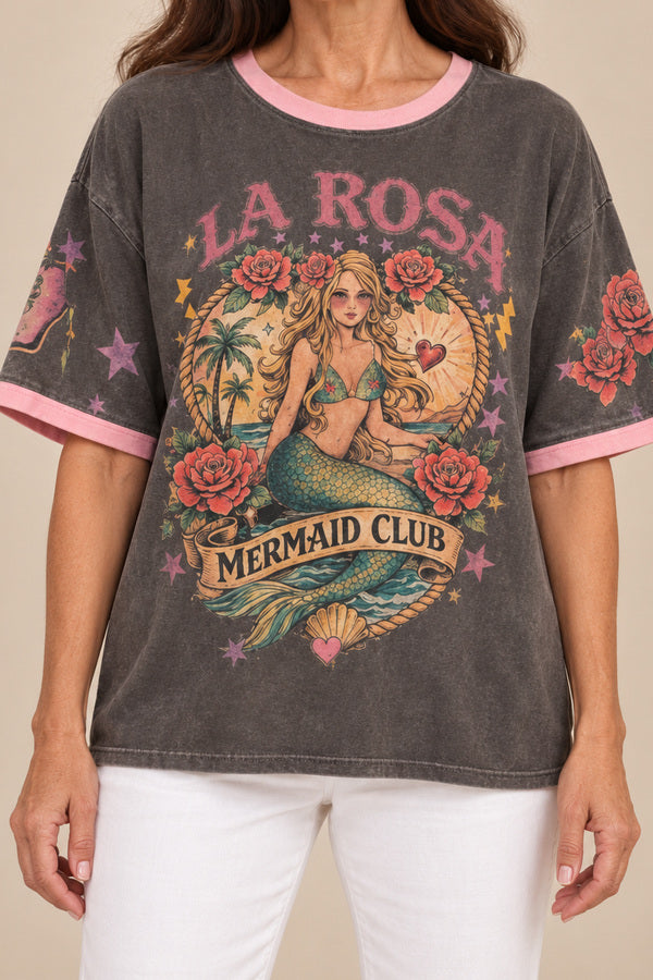 La Rosa Short Sleeve T-Shirt – brunette model, view 3