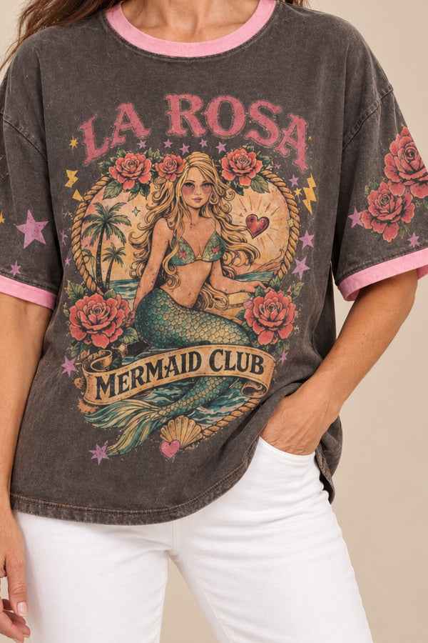 La Rosa Short Sleeve T-Shirt – brunette model, view 4