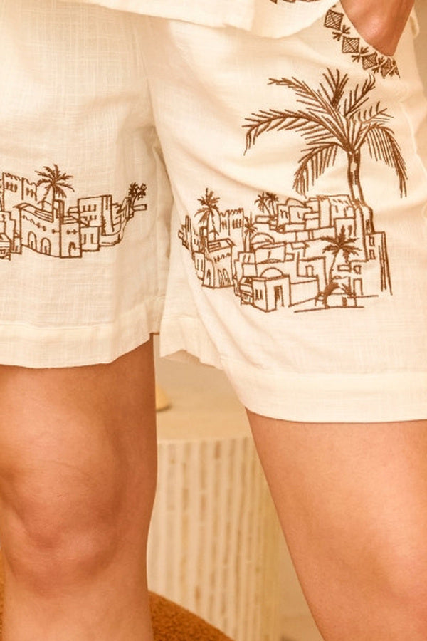 Sahara Desert Shorts – hem embroidery