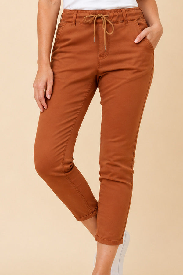 Silvia Jogger Pant - Burnt Orange – short red-haired model, view 4