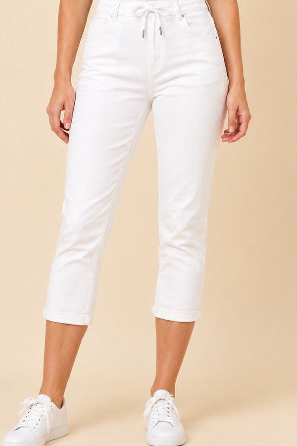 Silvia Jogger Pant - White – short red-haired model, view 5
