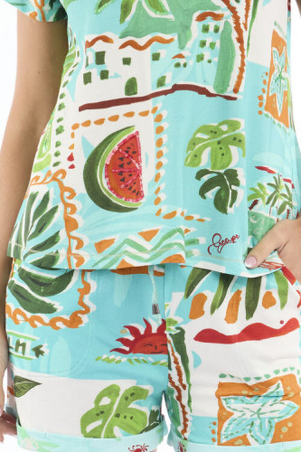 Summer Holiday T-shirt – print hem