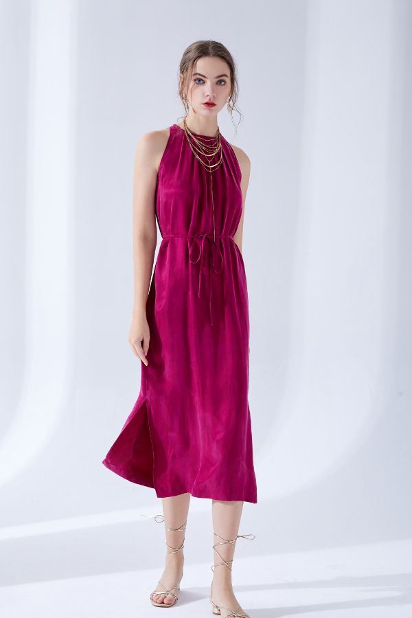 Cupro Dress - Plum