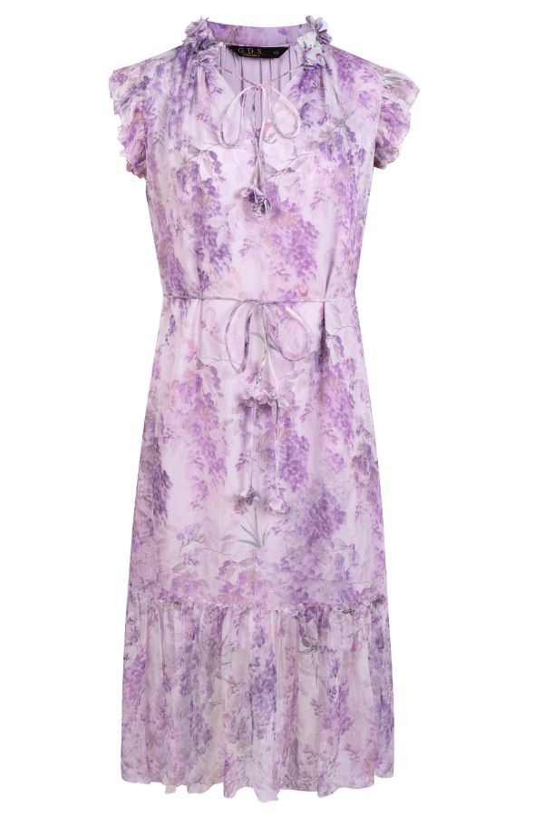 Mallory Silk Long Dress - Lilac