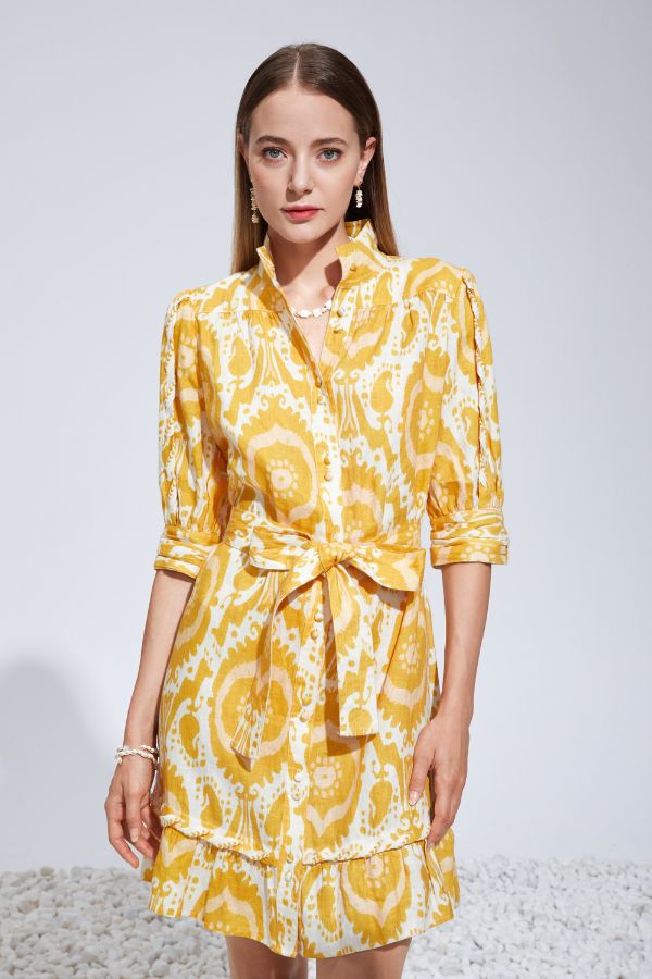 Abyss Mini Dress - Mustard/Yellow