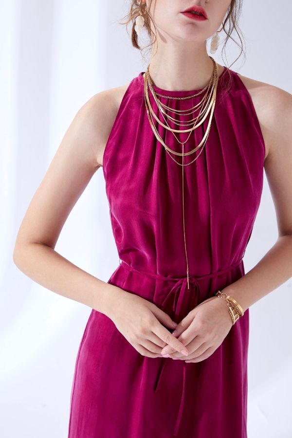 Cupro Dress - Plum