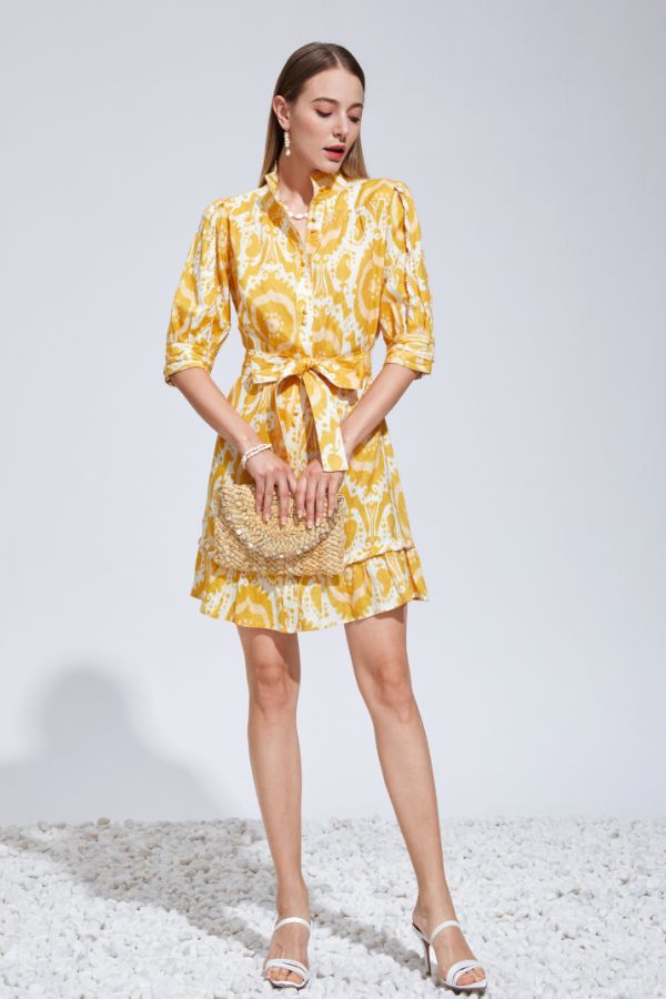 Abyss Mini Dress - Mustard/Yellow