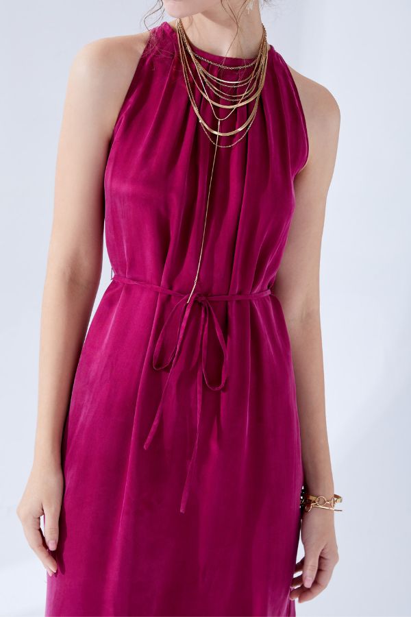 Cupro Dress - Plum