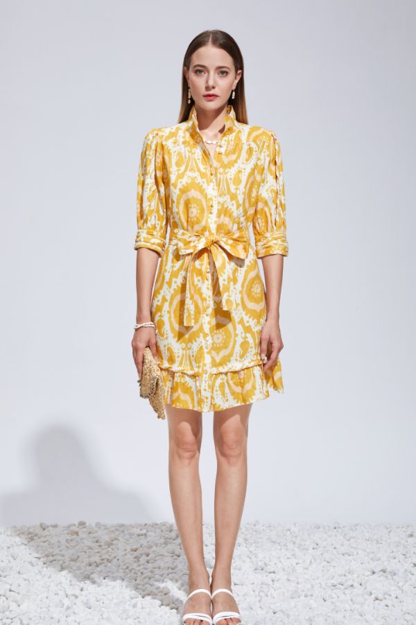 Abyss Mini Dress - Mustard/Yellow