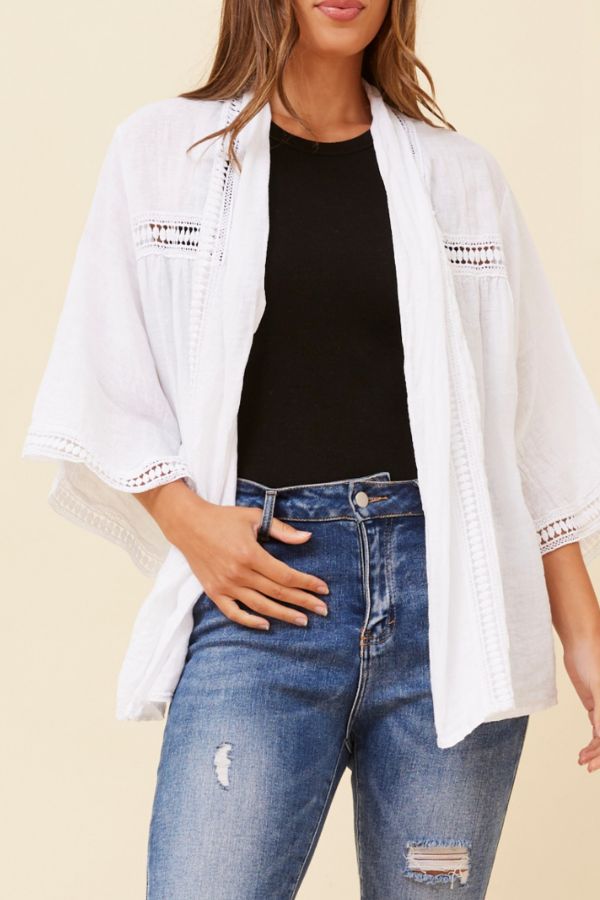 Athena Lace Linen Jacket