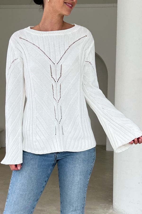 Sasha Knit Top - White