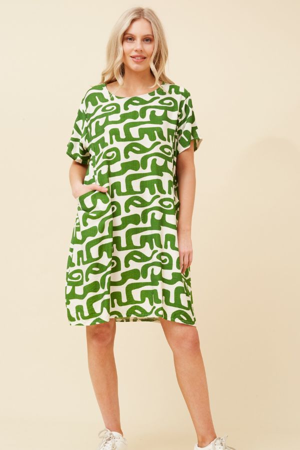 Bridget Shift Dress - Green