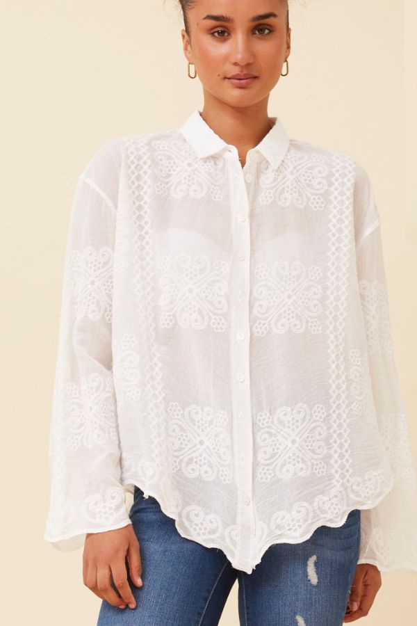 Samantha Cotton Shirt - White