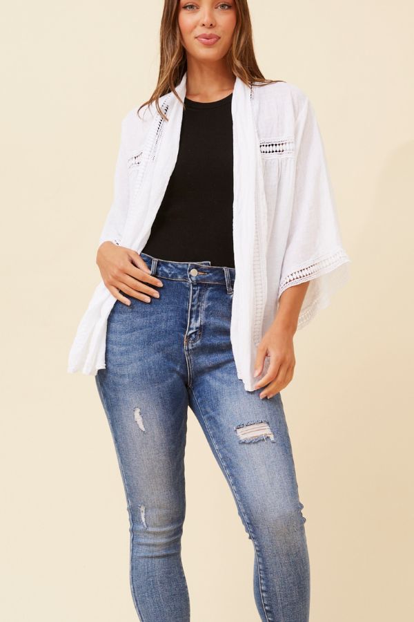 Athena Lace Linen Jacket