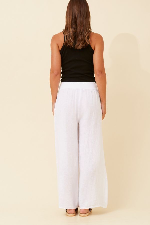 Jasmin Linen Pant - White