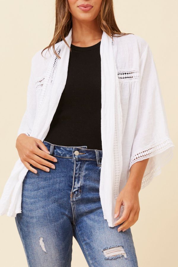 Athena Lace Linen Jacket