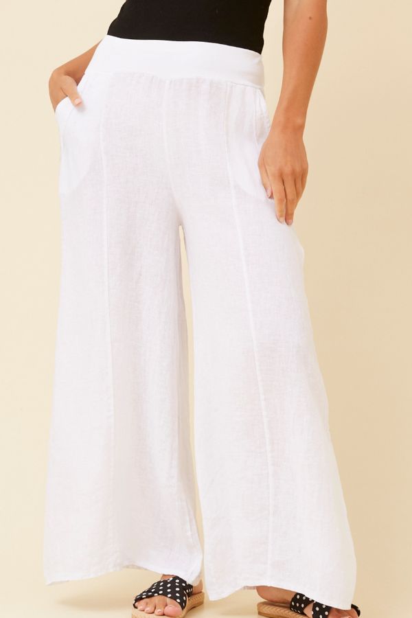 Jasmin Linen Pant - White