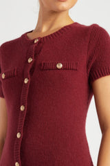 Sabrina Knit Dress - Wine Colour