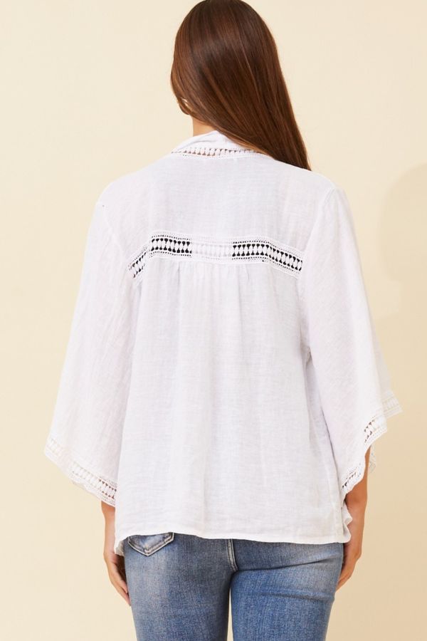 Athena Lace Linen Jacket