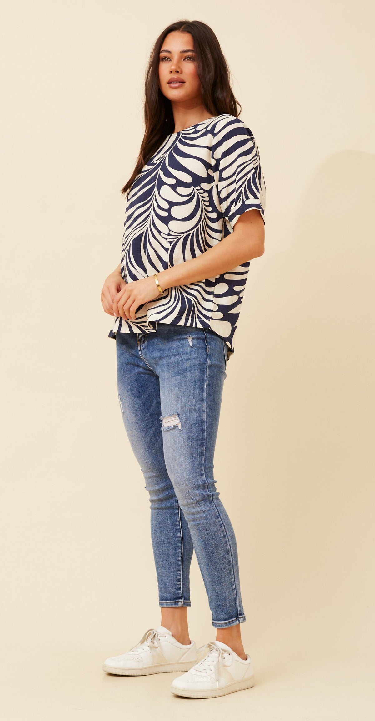 Alexandra Abstract Print Top