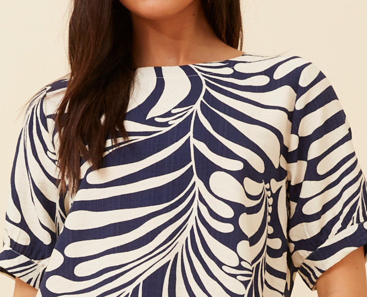 Alexandra Abstract Print Top