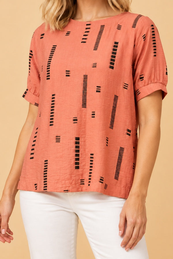 Anna Top - Apricot, blonde model, detail view 4