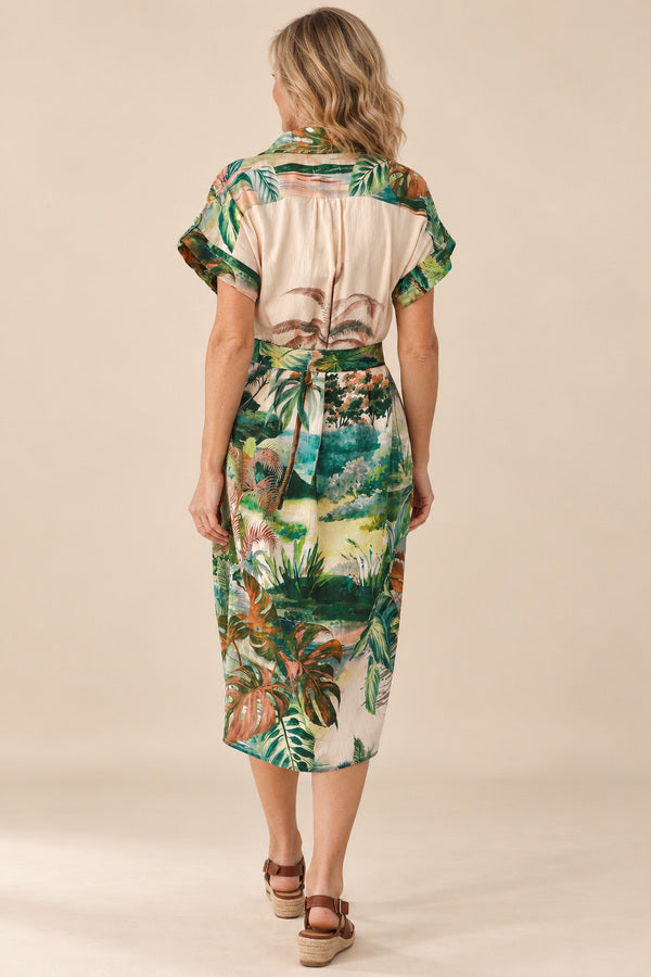 Fern Summer Dress – AI-styled blonde model view 2